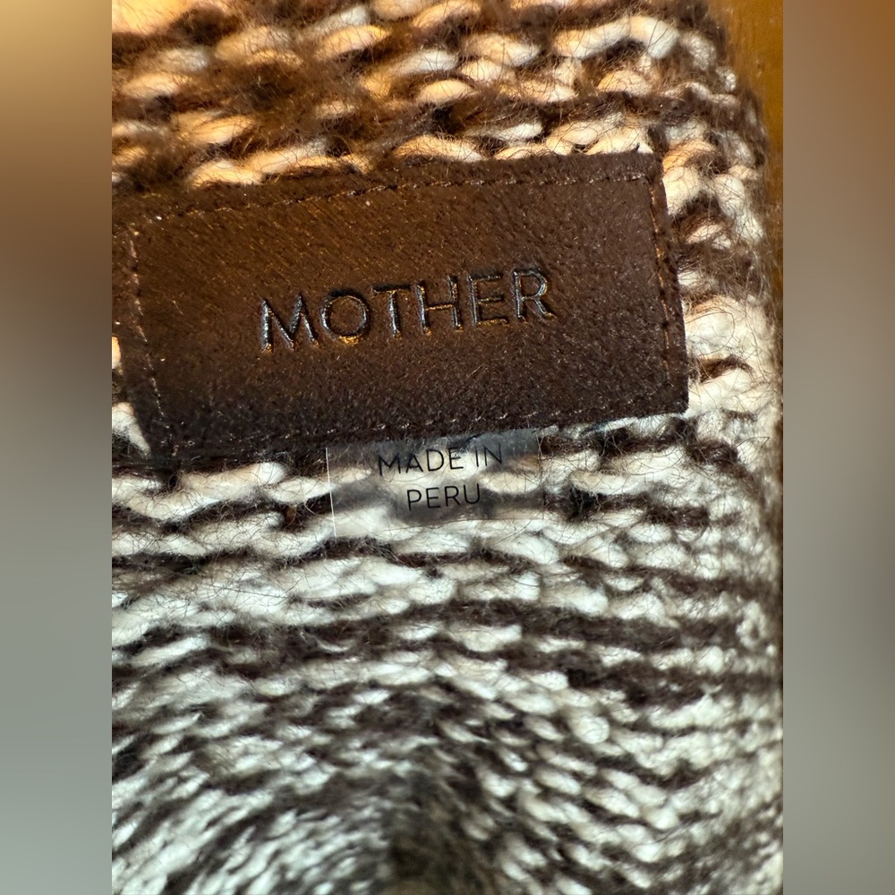 MOTHER The Long Drop Cardigan Yin Yang Print XS Rare Chunky Knit - Picture 9 of 11